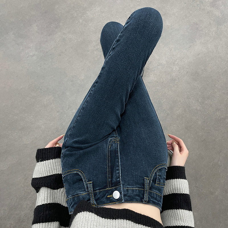 Women Stretchy Skinny Jeans Lady High Waist Vintage Pencil Long Pants Girls Leggings Straight Leg Fashion Casual Daily Trousers