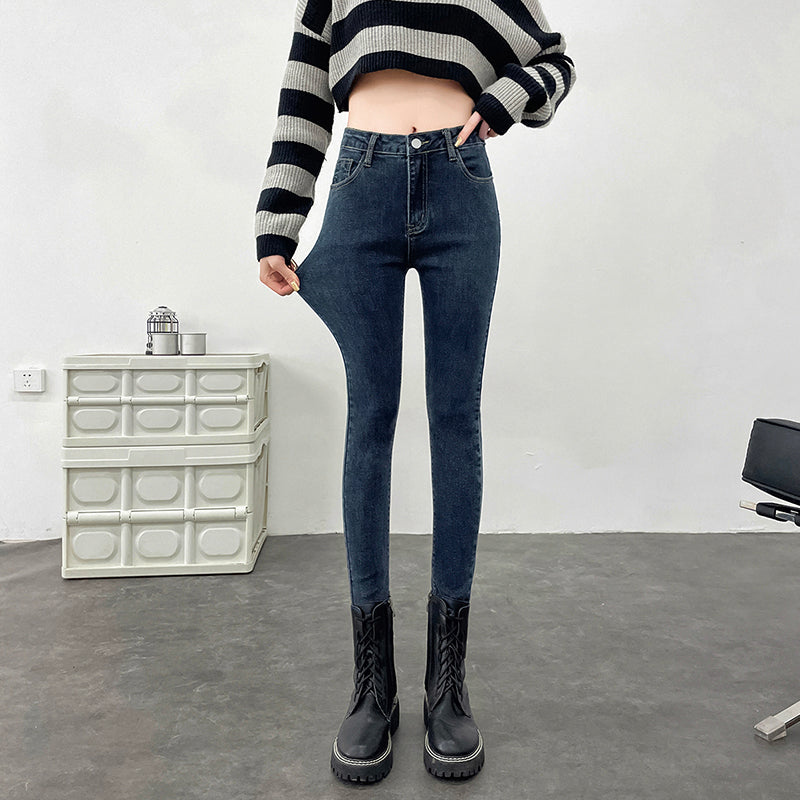 Women Stretchy Skinny Jeans Lady High Waist Vintage Pencil Long Pants Girls Leggings Straight Leg Fashion Casual Daily Trousers