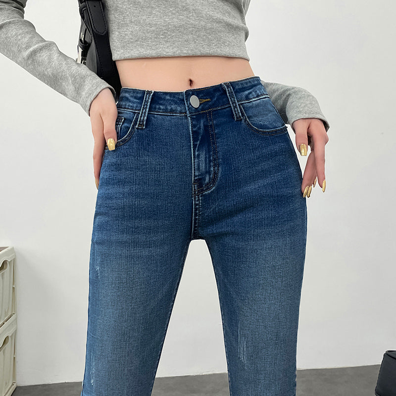 Women Stretchy Skinny Jeans Lady High Waist Vintage Pencil Long Pants Girls Leggings Straight Leg Fashion Casual Daily Trousers