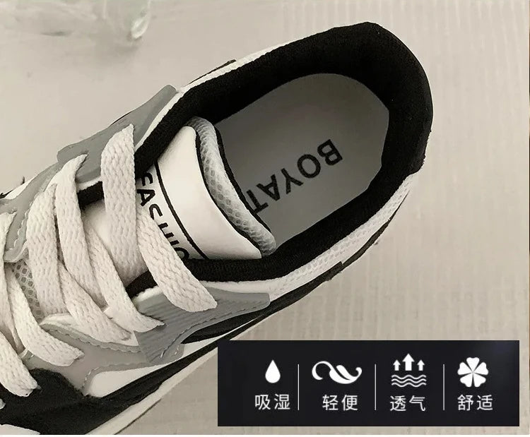 Brand Leather Women's Sneakers White Platform Woman Sports Sneakers Female Vulcanized Shoes Sneakers Casual Ladies Trainers2024