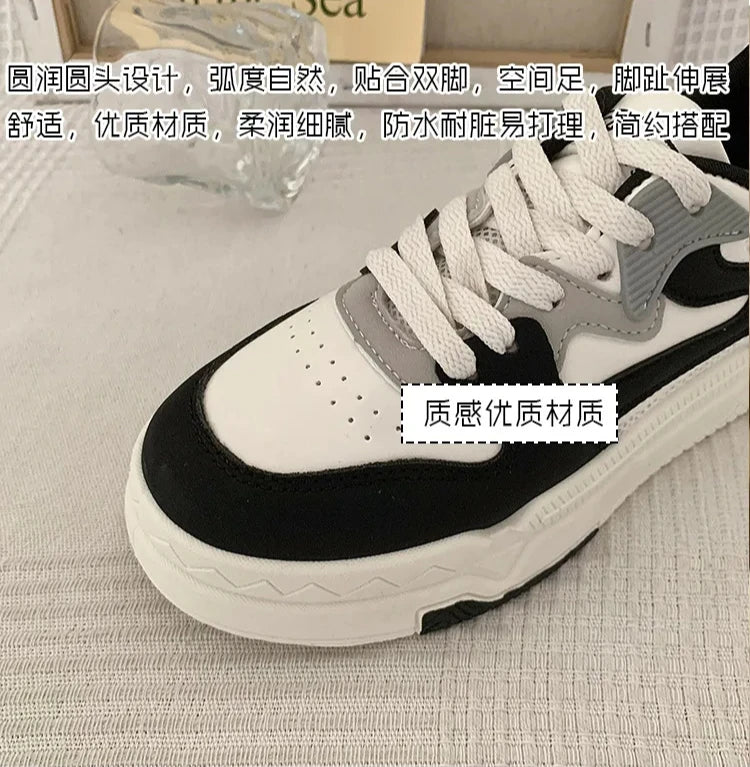 Brand Leather Women's Sneakers White Platform Woman Sports Sneakers Female Vulcanized Shoes Sneakers Casual Ladies Trainers2024