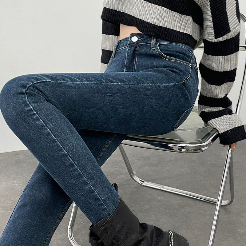 Women Stretchy Skinny Jeans Lady High Waist Vintage Pencil Long Pants Girls Leggings Straight Leg  Fashion Casual Daily Trousers