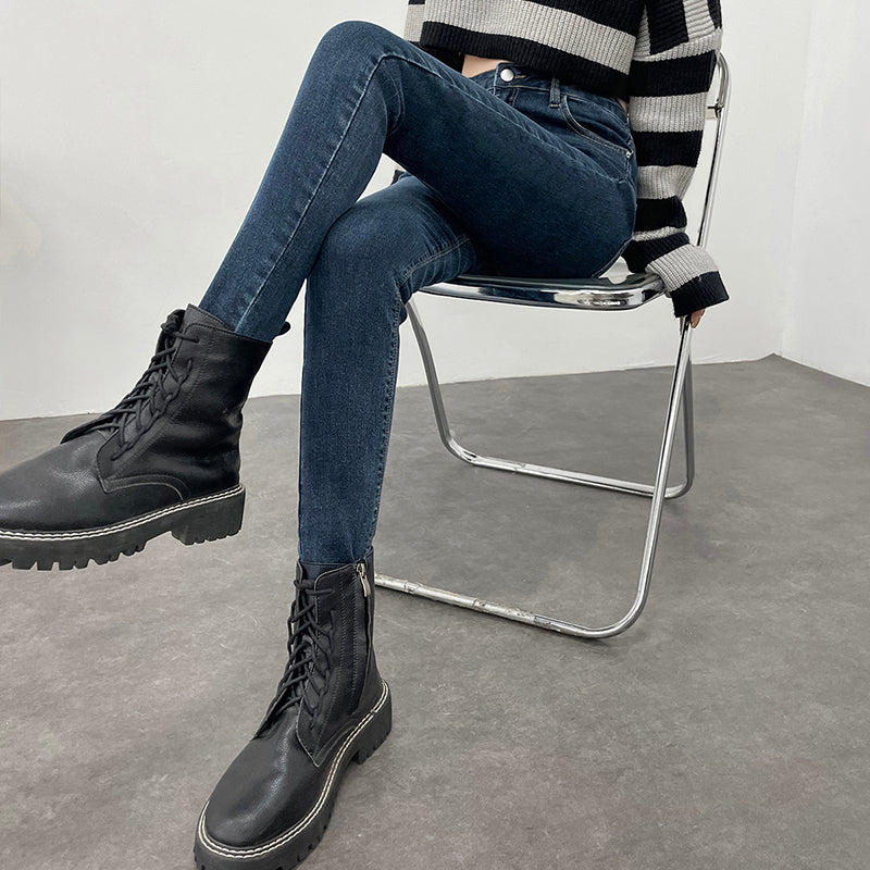 Women Stretchy Skinny Jeans Lady High Waist Vintage Pencil Long Pants Girls Leggings Straight Leg  Fashion Casual Daily Trousers