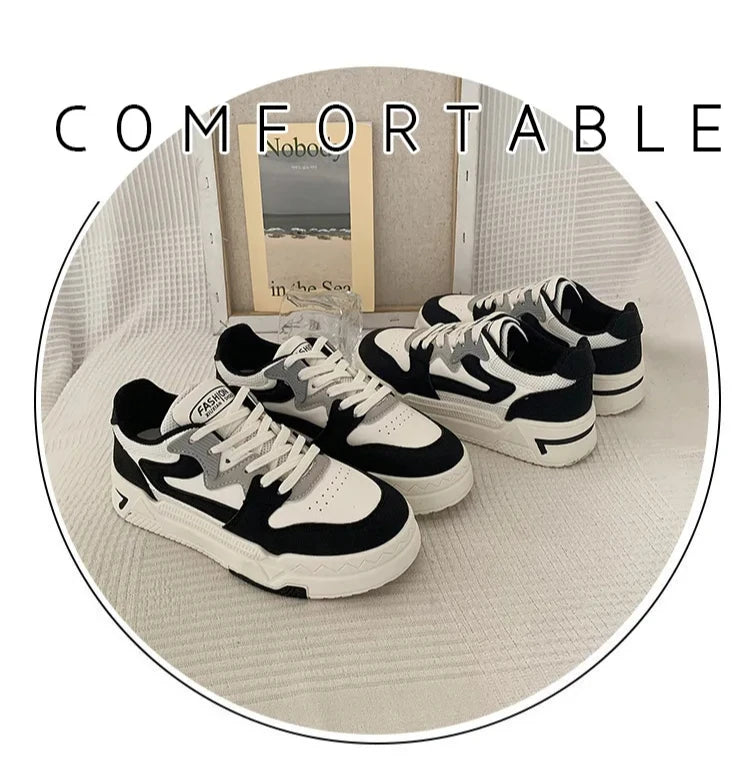 Brand Leather Women's Sneakers White Platform Woman Sports Sneakers Female Vulcanized Shoes Sneakers Casual Ladies Trainers2024