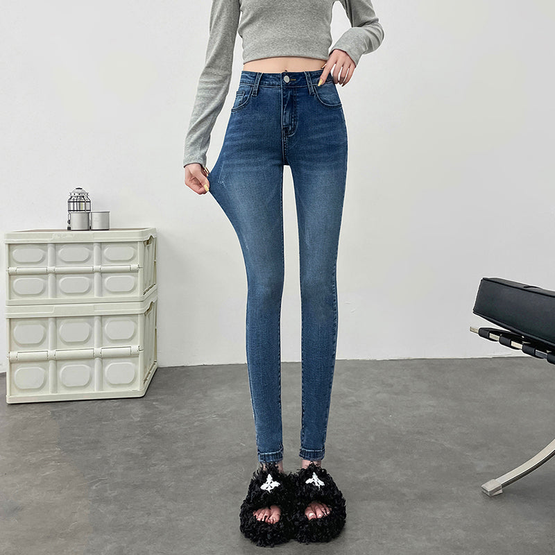 Women Stretchy Skinny Jeans Lady High Waist Vintage Pencil Long Pants Girls Leggings Straight Leg  Fashion Casual Daily Trousers